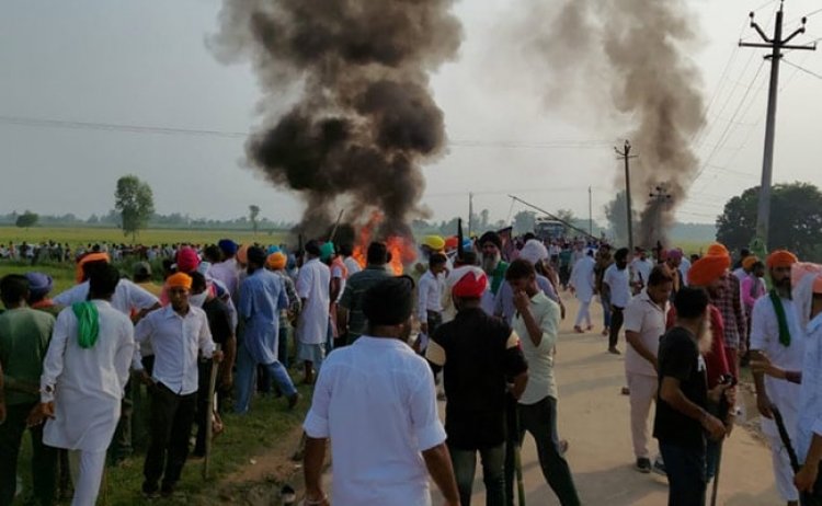 लखीमपुर खीरी में हिंसा के दौरान 4 किसानों समेत 8 की मौत, CM योगी ने दिए जांच के आदेश
