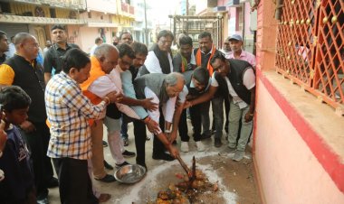 बृजमोहन अग्रवाल ने टिकरापारा में 1 करोड़ 17 लाख के निर्माण कार्य का भूमि पूजन किया