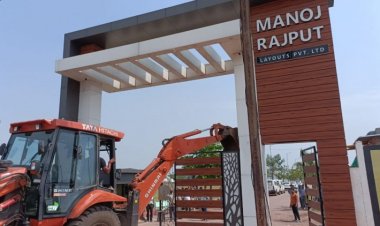 मनोज राजपूत लेआउट के अवैध निर्माण को निगम ने किया ध्वस्त