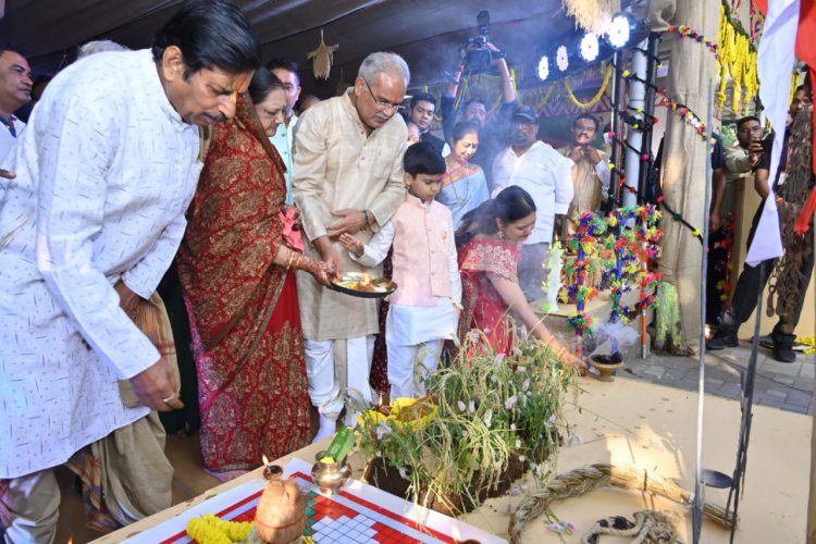 मुख्यमंत्री निवास में छत्तीसगढ़ की परंपरा अनुसार देवारी तिहार और गोवर्धन पूजा का कार्यक्रम शुरू