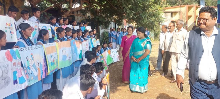 भरत देवांगन शासकीय उच्चतर माध्यमिक विद्यालय खरोरा में बाल दिवस समारोह का आयोजन