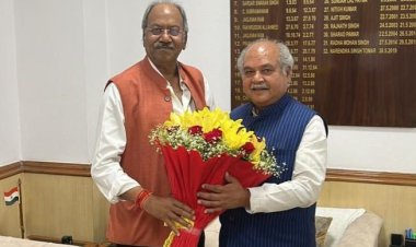 केंद्रीय कृषि मंत्री नरेंद्र सिंह तोमर से मिले विधायक एवं पूर्व मंत्री बृजमोहन अग्रवाल