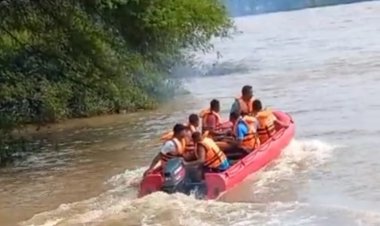 युवक-युवती में शिवनाथ नदी में लगाई छलांग...