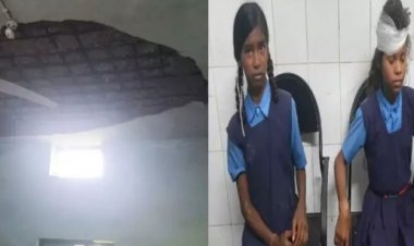 स्कूल की छत का प्लास्टर गिरा, 5 बच्चे घायल, एक के सिर पर लगे टांके