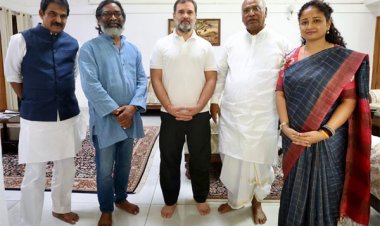 हेमंत सोरेन ने कांग्रेस अध्यक्ष खड़गे और राहुल गांधी से की मुलाकात