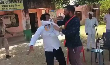 वोटिंग के दौरान निर्दलीय प्रत्याशी ने एसडीएम को मारा थप्पड़...