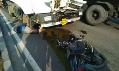 ट्रेलर की चपेट में आने से एक युवक की मौत