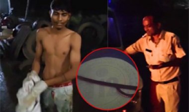 गिरफ्तार करने आए पुलिसकर्मी पर तलवार से हमला, बाल-बाल बचा आरक्षक