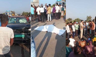कार की टक्कर से बाइक सवार की मौत, आक्रोशित लोगों ने किया चक्काजाम…