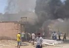 पाइप गोदाम में लगी भीषण आग, मची अफरा-तफरी