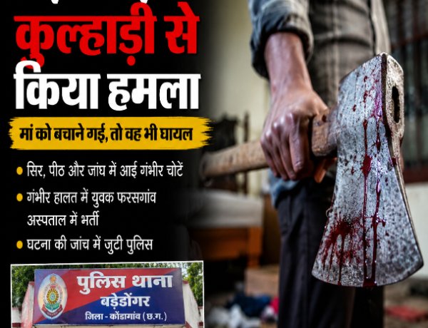घरेलू विवाद में खूनी वारदात, भाई ने कुल्हाड़ी से भाई को किया लहूलुहान