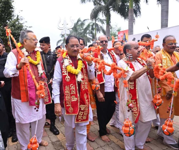 कांवड़ यात्रा में शामिल हुए सीएम साय, भगवान शिव का किया जलाभिषेक